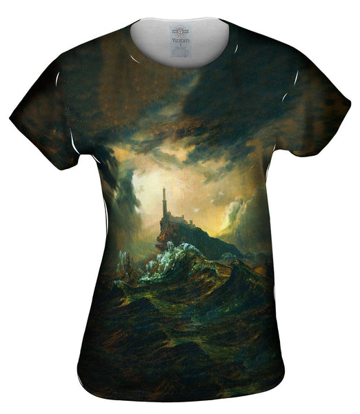 Carl Blechen - "Stormy Sea with Lighthouse" (1826) Womens Top