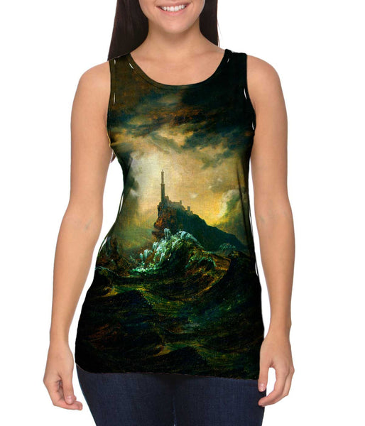 Carl Blechen - "Stormy Sea with Lighthouse" (1826)&nbsp;Womens Tank Top