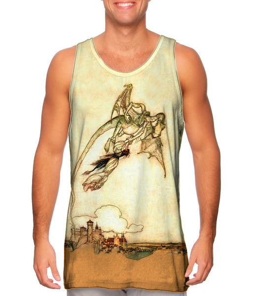 Arthur Rackham - "Grimms Fairy Tales Dragon Illustration" (1909) Mens Tank Top