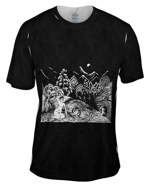 M.C.Escher - "Female Nude in a Landscape" (1919) Mens T-Shirt