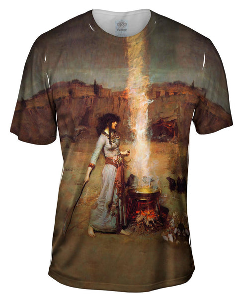 John William Waterhouse - "Magic Circle" (1886) Mens T-Shirt