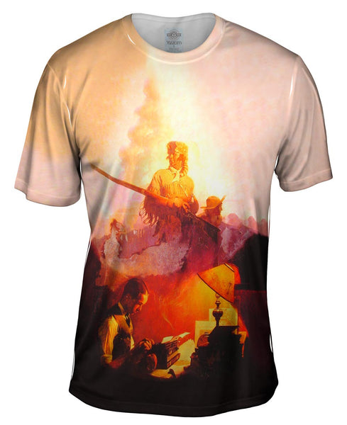 Norman Rockwell - "Daniel Boone Comes to Life on the Underwood Portable" (1923) Mens T-Shirt