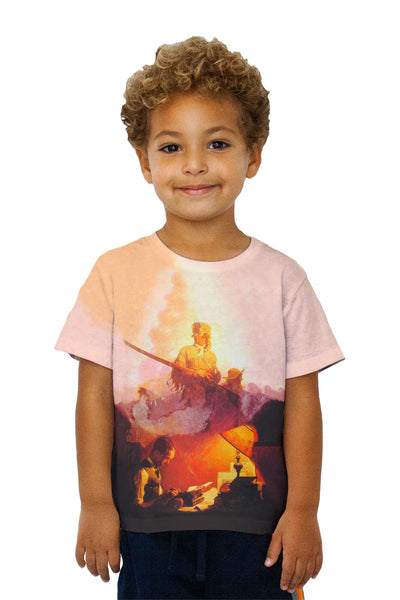 Kids Norman Rockwell - "Daniel Boone Comes to Life on the Underwood Portable" (1923)&nbsp;Kids T-Shirt