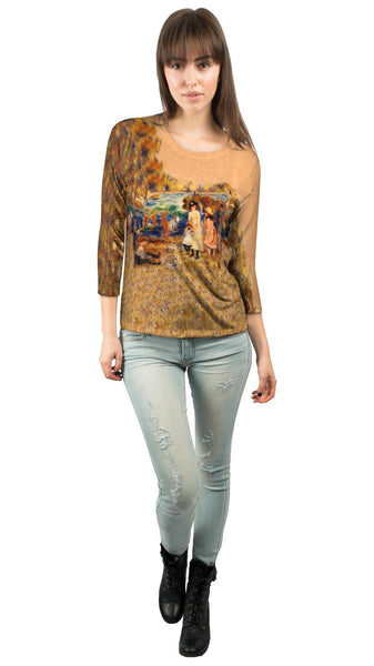 Pierre Auguste Renoir - "Beach Scene" (1883) Womens 3/4 Sleeve
