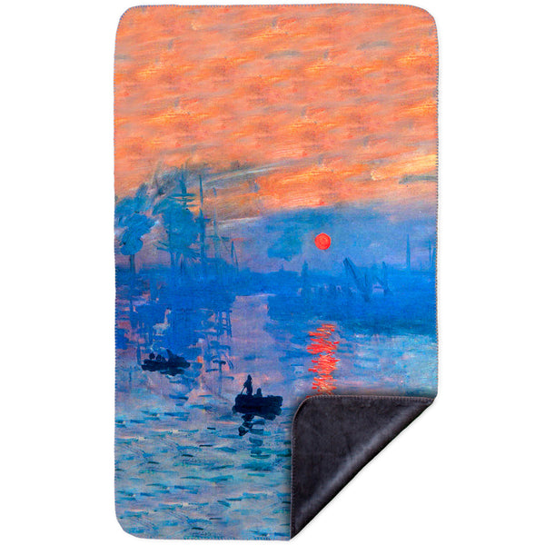 Claude Monet - "Impression Sunrise" (1873) MicroMink(Whip Stitched) Grey