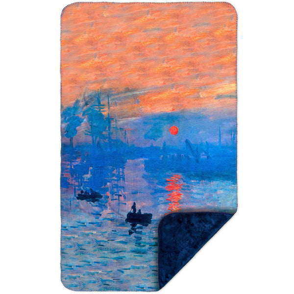 Claude Monet - "Impression Sunrise" (1873) MicroMink(Whip Stitched) Navy