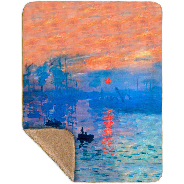 Claude Monet - "Impression Sunrise" (1873) Sherpa Blanket
