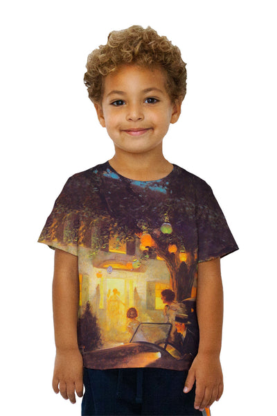 Kids Norman Rockwell - "And The Symbol Of Welcome Is Light" (1920)&nbsp;Kids T-Shirt