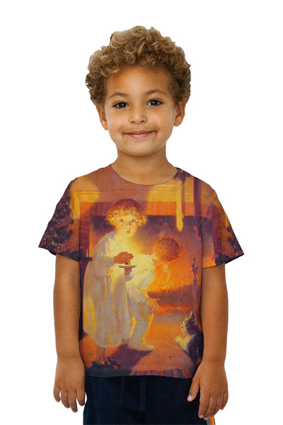 Kids Norman Rockwell - "Is He Coming" (1920)&nbsp;Kids T-Shirt