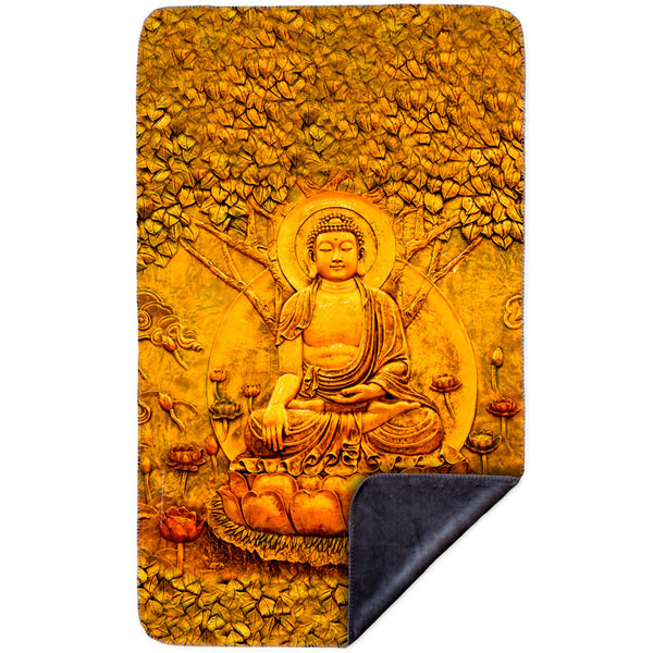 Buddha Under A Tree Statue MicroMink(Whip Stitched) Grey