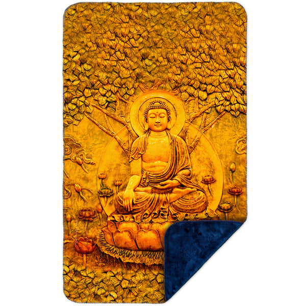 Buddha Under A Tree Statue MicroMink(Whip Stitched) Navy