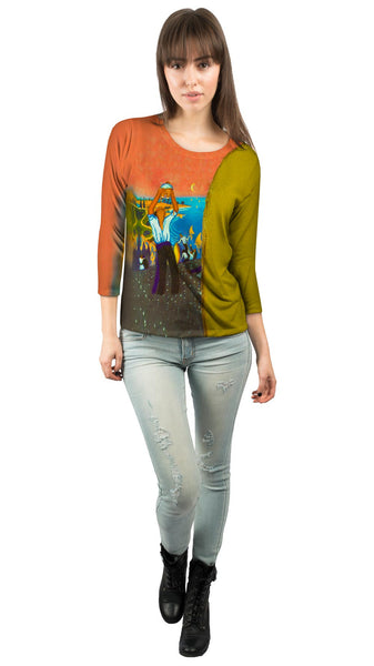 Salvador Dali - "Man Holding Up A Baby As Though He Were Drinking From A Bottle" (1921) Womens 3/4 Sleeve