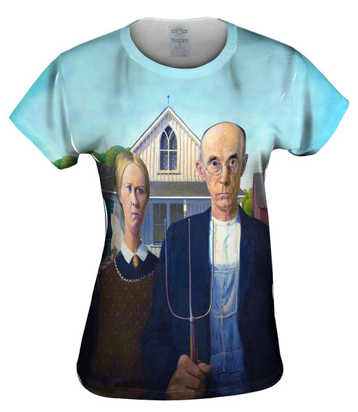 Grant Wood - "American Gothic" (1930) Womens Top