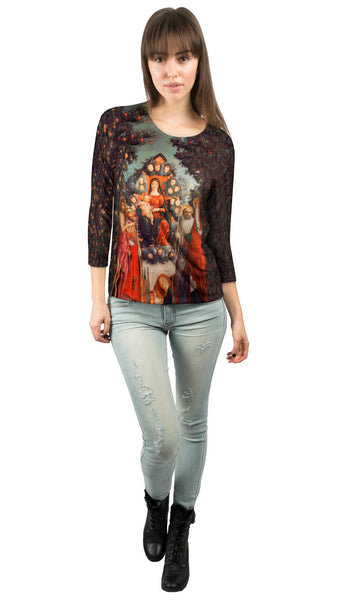 Andrea Mantegna - "Madonna Mit Heiligen" (1497) Womens 3/4 Sleeve