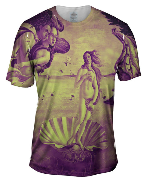 Botticelli Venus - "Pop Art Green Mauve" (1486) Mens T-Shirt
