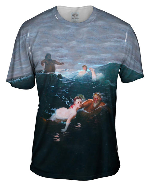 Arnold Bocklin - "Playing In The Waves" (1883) Mens T-Shirt
