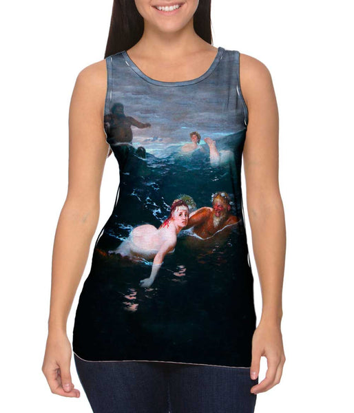 Arnold Bocklin - "Playing In The Waves" (1883) Womens Tank Top