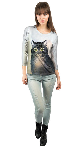 Nathaniel Currier - "The Favorite Cat" (1840)&nbsp;Womens 3/4 Sleeve
