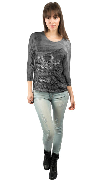 Gustave Dore - "The Inferno Canto 8" (1857) Womens 3/4 Sleeve