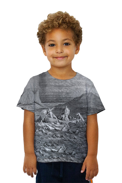 Kids Gustave Dore - "The Inferno Canto 8" (1857) Kids T-Shirt