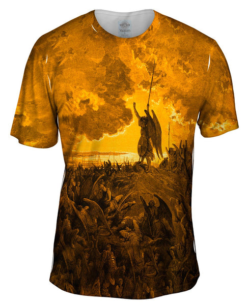 Gustave Dore - "Paradise Lost 3 Gold" (1857) Mens T-Shirt