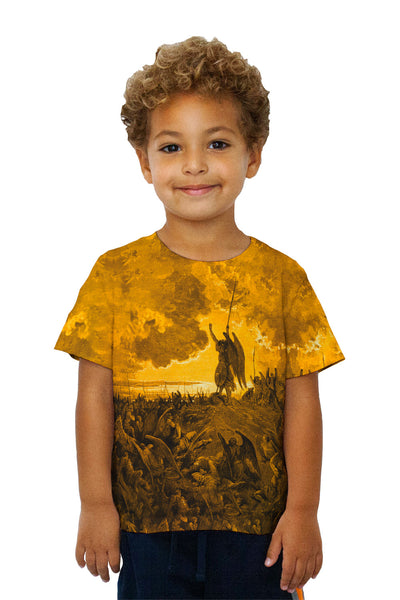 Kids Gustave Dore - "Paradise Lost 3 Gold" (1857) Kids T-Shirt