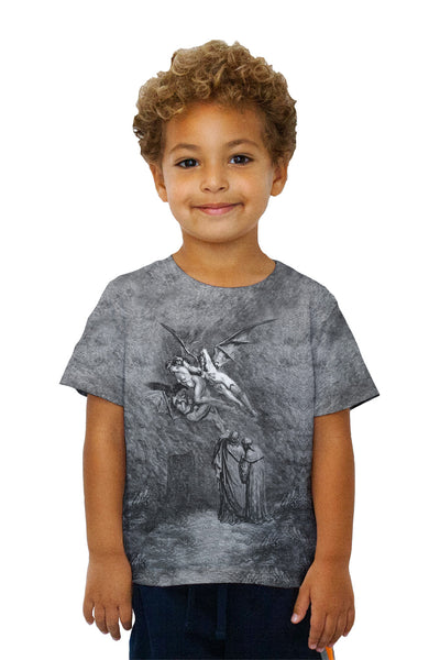 Kids Gustave Dore - "The Inferno Canto 9" (1857) Kids T-Shirt
