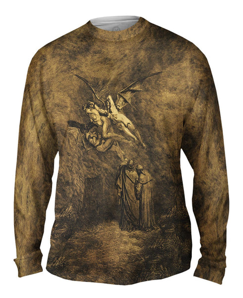 Gustave Dore - "The Inferno Canto 9 Antique" (1857) Mens Long Sleeve
