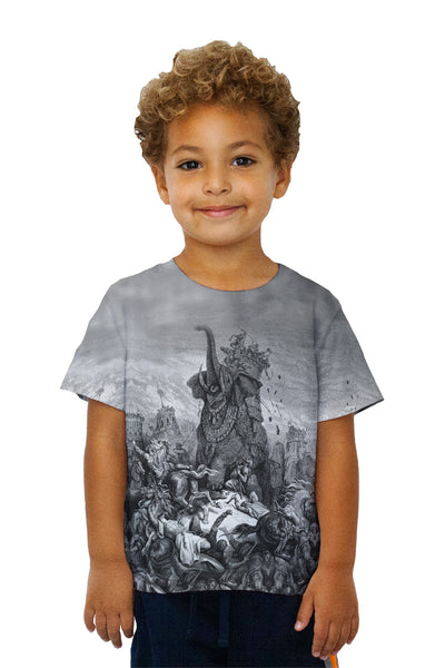 Kids Gustave Dore - "Death Of Eleazer" (1866) Kids T-Shirt