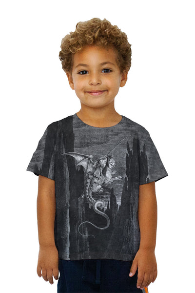 Kids Gustave Dore - "The Inferno Canto 41" (1857) Kids T-Shirt