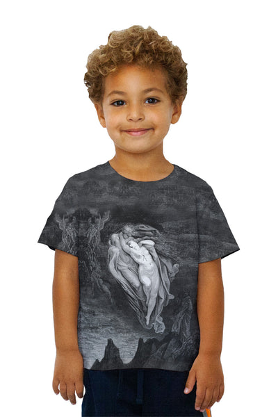 Kids Gustave Dore - "The Inferno Canto 5" (1857) Kids T-Shirt
