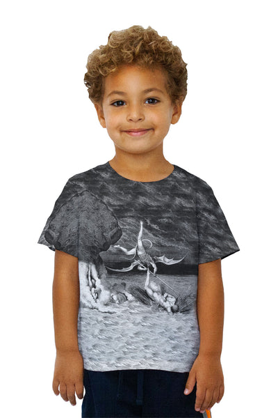 Kids Gustave Dore - "The Inferno Canto 22" (1857) Kids T-Shirt
