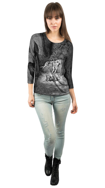 Gustave Dore - "The Inferno Canto 25" (1857) Womens 3/4 Sleeve
