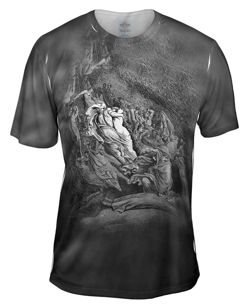 Gustave Dore - "Dantes Inferno Dante Has A Touch Of The Vapours" (1857) Mens T-Shirt