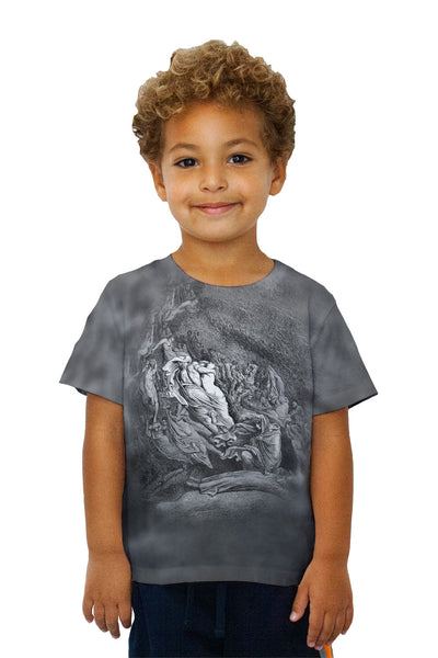 Kids Gustave Dore - "Dantes Inferno Dante Has A Touch Of The Vapours" (1857) Kids T-Shirt