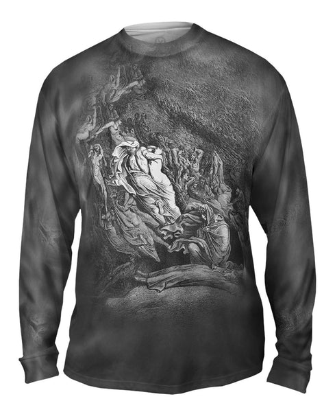 Gustave Dore - "Dantes Inferno Dante Has A Touch Of The Vapours" (1857) Mens Long Sleeve
