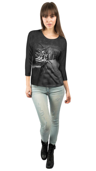 Gustave Dore - "The Inferno Canto 21" (1857) Womens 3/4 Sleeve