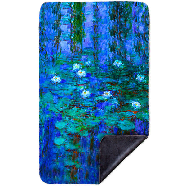 Claude Monet - "Blue Water Lilies" (1916) MicroMink(Whip Stitched) Grey