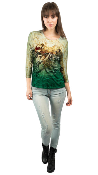 Arthur Rackham - "Lost In The Danube"&nbsp;Womens 3/4 Sleeve
