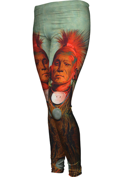 Native American Art - "See Non Ty A An Iowa Medicine Man" (1844) Womens Leggings