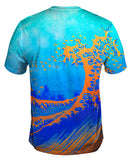 Pop Art Hokusai - "The Great Wave Orange Blue " (1830)