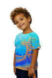 Kids Pop Art Hokusai - "The Great Wave Orange Blue " (1830)