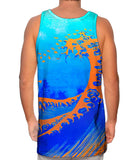 Pop Art Hokusai - "The Great Wave Orange Blue " (1830)