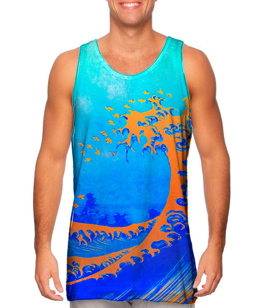 Pop Art Hokusai - "The Great Wave Orange Blue " (1830)&nbsp;Mens Tank Top