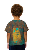 Kids Pop Art Klimt - "The Kiss Turquoise Brown" (1907)