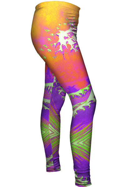 Pop Art Hokusai - "The Great Wave Orange Purple" (1830)&nbsp;Womens Leggings