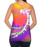 Pop Art Hokusai - "The Great Wave Orange Purple" (1830)