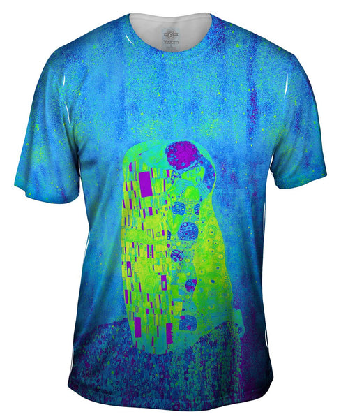 Pop Art Klimt - "The Kiss Lime" (1907) Mens T-Shirt
