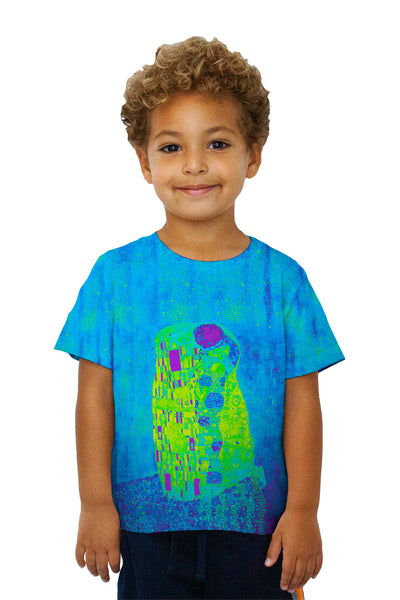 Kids Pop Art Klimt - "The Kiss Lime" (1907)&nbsp;Kids T-Shirt