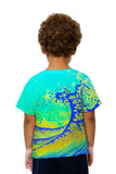 Kids Pop Art Hokusai - "The Great Wave Blue Yellow" (1830)